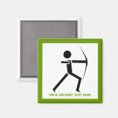Bogenschütze mit seinem Bogenschwarzen, grüne Magnet (Vorderseite/Rückseite)