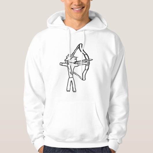 Bogenschütze Stickman Hoodie (Vorderseite)
