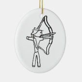 Bogenschütze Stickman Keramik Ornament (Rechts)