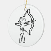 Bogenschütze Stickman Keramik Ornament (Links)