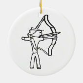 Bogenschütze Stickman Keramik Ornament (Hinten)