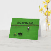 Bogenschütze trifft den Stier Karte (Gelbe Blume)