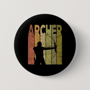 Bogenschütze Vintage-Bogenjagd Retro-Bogenschießen Button