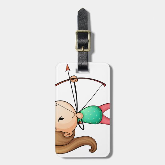 Bogenschützemädchen Gepäckanhänger (Vorderseite vertikal)