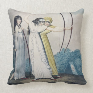 Bogenschützen, graviert von J.H. Wright Kissen