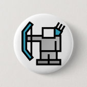 Bogenschützen in Blau Button (Vorderseite)
