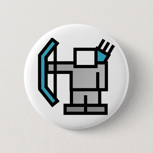 Bogenschützen in Blau Button (Vorderseite)