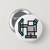 Bogenschützen in Blau Button (Vorne & Hinten)