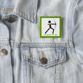 Bogenschützen mit seinem Bogenschwarz, grüner Boge Button (Beispiel)