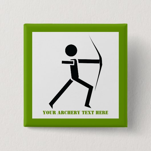 Bogenschützen mit seinem Bogenschwarz, grüner Boge Button (Vorderseite)