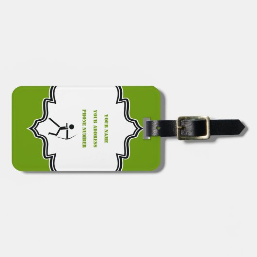 Bogenschützen mit seinem Bogenschwarz, grüner Boge Gepäckanhänger (Vorderseite horizontal)