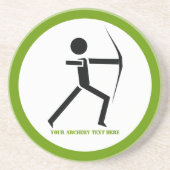 Bogenschützen mit seinem Bogenschwarz, grüner Boge Getränkeuntersetzer (Vorne)