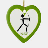 Bogenschützen mit seinem Bogenschwarz, grüner Boge Keramikornament (Rechts)