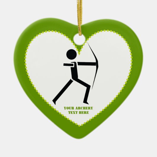 Bogenschützen mit seinem Bogenschwarz, grüner Boge Keramikornament (Vorne)