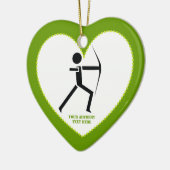 Bogenschützen mit seinem Bogenschwarz, grüner Boge Keramikornament (Links)