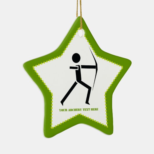 Bogenschützen mit seinem Bogenschwarz, grüner Boge Keramikornament (Rechts)