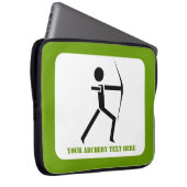 Bogenschützen mit seinem Bogenschwarz, grüner Boge Laptopschutzhülle (Vorne Rechts)