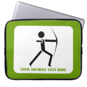 Bogenschützen mit seinem Bogenschwarz, grüner Boge Laptopschutzhülle (Vorderseite)