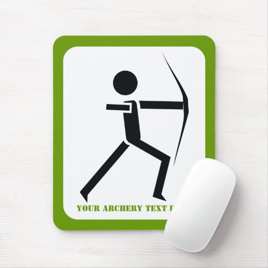 Bogenschützen mit seinem Bogenschwarz, grüner Boge Mousepad (Mit Mouse)
