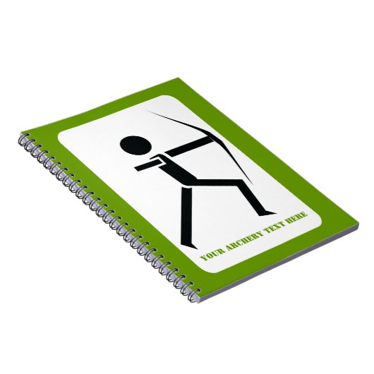 Bogenschützen mit seinem Bogenschwarz, grüner Boge Notizblock (Rechte Seite)