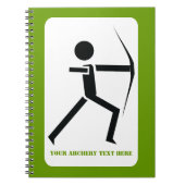 Bogenschützen mit seinem Bogenschwarz, grüner Boge Notizblock (Vorderseite)