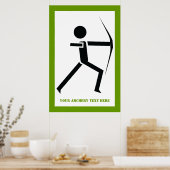 Bogenschützen mit seinem Bogenschwarz, grüner Boge Poster (Küche)