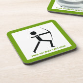 Bogenschützen mit seinem Bogenschwarz, grüner Boge Untersetzer (Linke Seite)