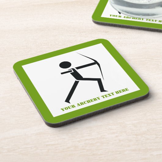 Bogenschützen mit seinem Bogenschwarz, grüner Boge Untersetzer (Linke Seite)