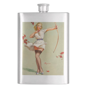 Bogenschützen-Pin-Up-Girl Flachmann