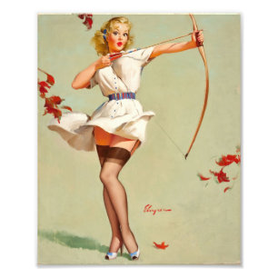 Bogenschützen-Pin-Up-Girl Fotodruck