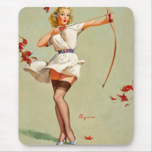Bogenschützen-Pin-Up-Girl Mousepad