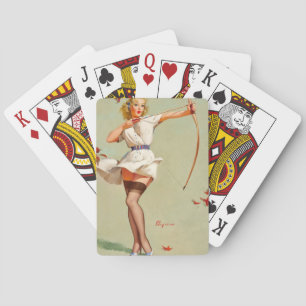 Bogenschützen-Pin-Up-Girl Spielkarten