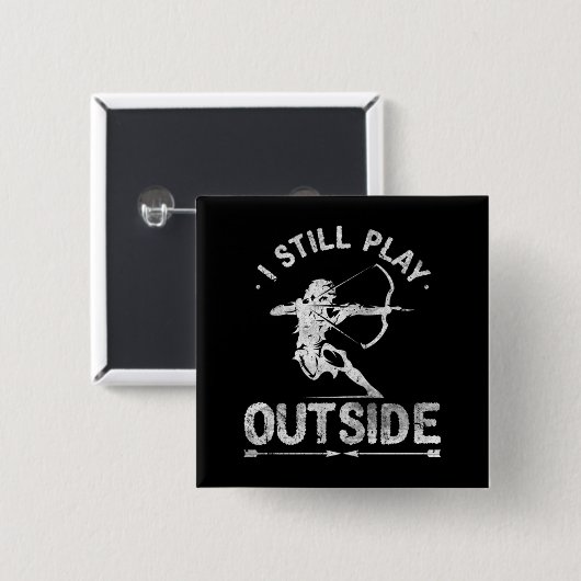 Bogenschützenjagd Jäger Jäger beängstigend Button (Vorne & Hinten)