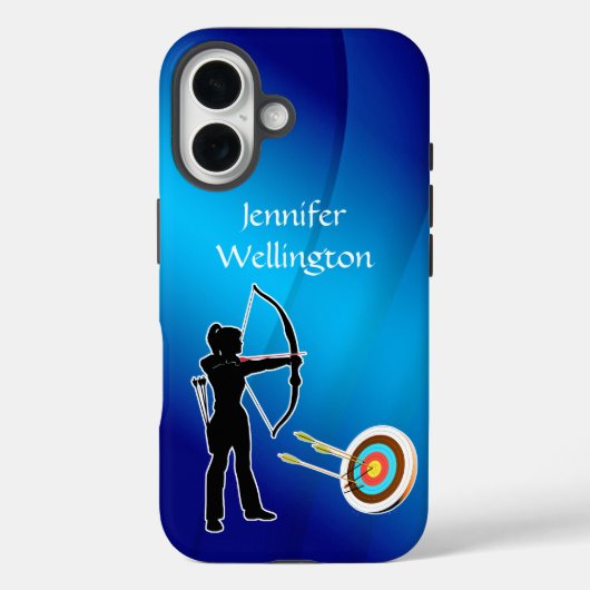 Bogenschützin Silhouette und Zielscheibe Case-Mate iPhone Hülle (Rückseite)