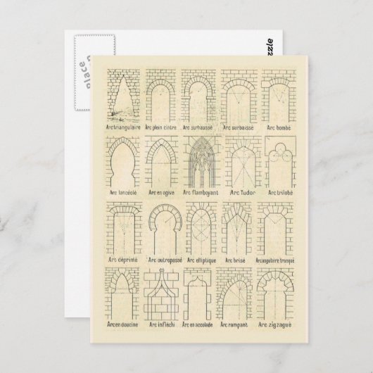 Bogenstile Postkarte (Vorne/Hinten)