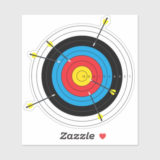 Bogenziel und Pfeile Aufkleber (Blatt)