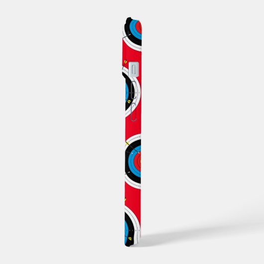 Bogenziele und Pfeile, Bow-Shooting iPhone 15 Hülle (Linke Seite)