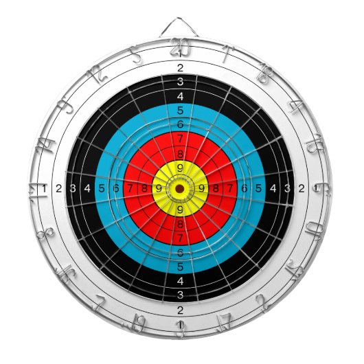 Bogenzielübungsfeld mit Punktwerten Dartscheibe (vorne)