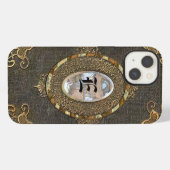 Bogged Classic Monogram Old Book Stil iPhone Hülle (Rückseite (Horizontal))