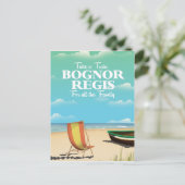 Bognor Regis Vintage Reiseplakat Postkarte (Stehend Vorderseite)