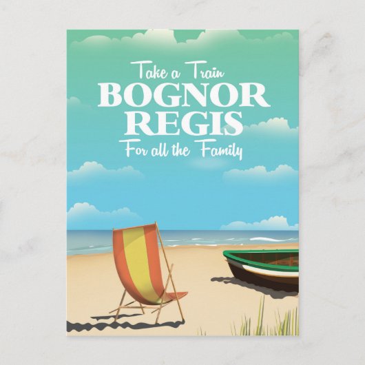 Bognor Regis Vintage Reiseplakat Postkarte (Vorderseite)