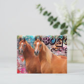 BOGO Colts - Graffiti Post Card - Arabische Pferde Postkarte (Stehend Vorderseite)