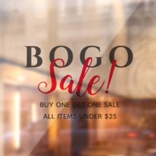 BOGO Einzelhandel Fensteraufkleber