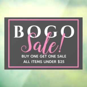 BOGO-Einzelhandelsklammer Fensteraufkleber