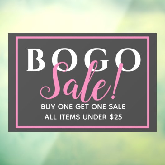 BOGO-Einzelhandelsklammer Fensteraufkleber (Blatt 3)