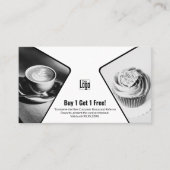 BOGO, kaufen 1 erhalten 1 Schwarz-weiße Mitarbeite Empfehlungskarte (Vorderseite)