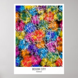 Bogor City Indonesia City Karte Poster