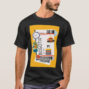 Bogotá Colombia City Skyline Silhouette Kontur Sk T-Shirt