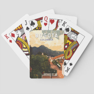 Bogota Colombia Illustration Travel Art Vintag Spielkarten