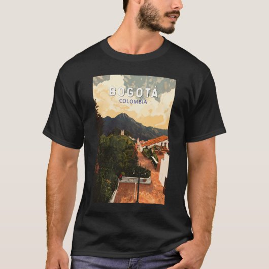 Bogota Colombia Illustration Travel Art Vintag T-Shirt (Vorderseite)